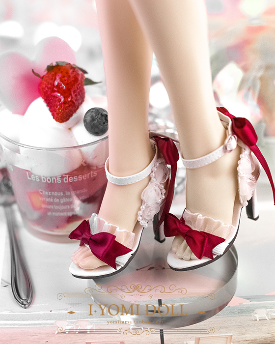 (Youmi BJD) 1 3 points 1 4 points MDD Bear girl big girl * Summer dessert ribbon bow high-heeled sandals
