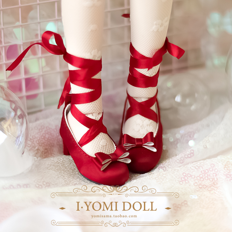 (Youmi BJD) 1 41 6 points mdd giant baby yosd satin silk strap ballet shoes little high heel shoes