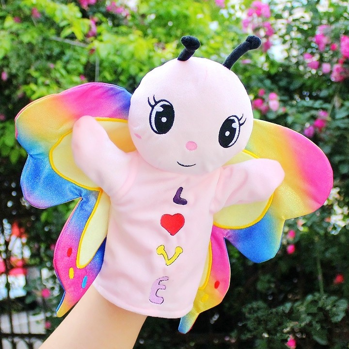Cute Butterfly Hand Puppet Plush Toy Doll Gloves Doll Doll Comforting Parent-child Kindergarten Performance Telling Story