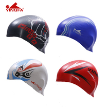 Yingfa silicone swimming cap childrens mens and womens waterproof sports printing competition training non-slip professional and comfortable swimming cap