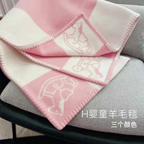 H Home classic pony pattern full wool blanket winter warm baby baby quilt newborn gift blanket