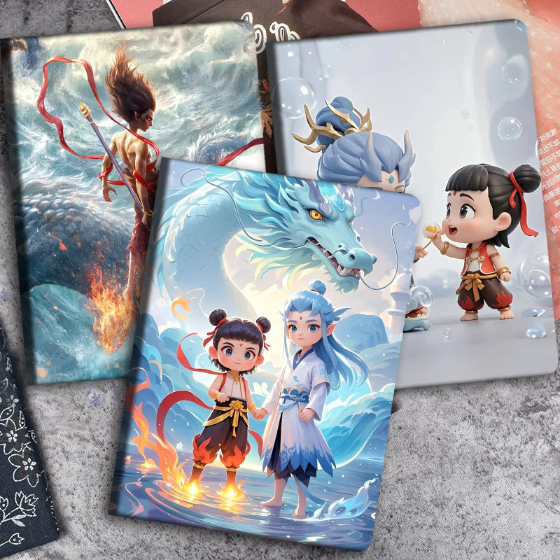 iPad 11Th Generation 2025 Model Protective Case A16 Nezha the Magic Child in the Sea Air7 Tablet 11inch Double-Sided Case Mini3456 Ao Bing Suitable for Apple 10Th Generation 10.9 Anti-Drop Pro12.9 Movie Cartoon