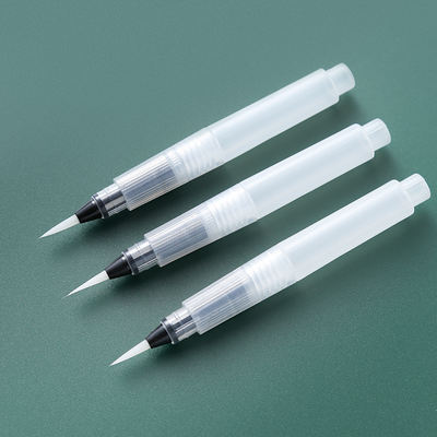 A set of water-washable soft-tipped brushes for beginners to use solid watercolor paints for outlining and drawing