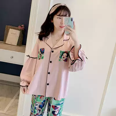 Snow white pajamas pure cotton women's spring and summer sweet and cute girl autumn net red long-sleeved Korean version of the court home service