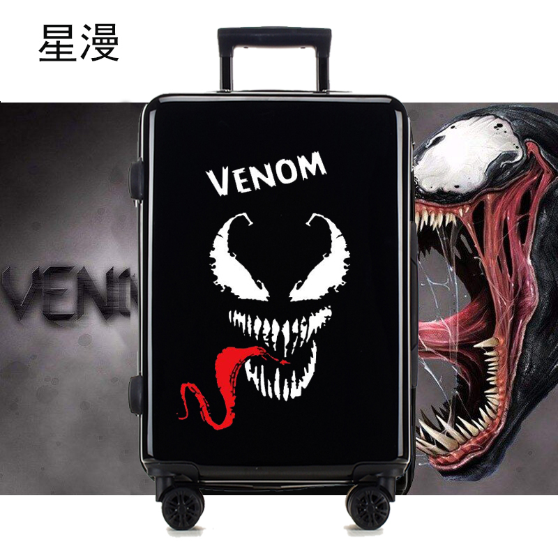 Marvel Venom Cartoon Children's Password Suitcase, Rideable Suitcase, Boy's Birthday Gift, Elementary School Student's Travel Suitcase