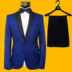 New Slim Suit Suit Thêu Hàn Quốc Đen Cổ áo Hoa tối Màu đen Đỏ Xanh Nam Ca sĩ Siyi tổ chức biểu diễn áo vest nam cao cấp Suit phù hợp