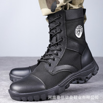 Fall labor security boots male and female Tactical canvas High Help ultra light security security shoes Black zipped training boots
