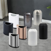Indoor stainless steel room trash can without cover with pressure ring straight into the mouth high-value office home living room sanitary bucket