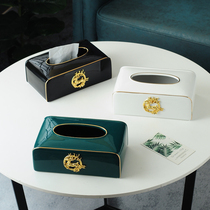 Light luxury tissue box living room creative simple bedroom bed head draw paper box Nordic ins coffee table table napkin box