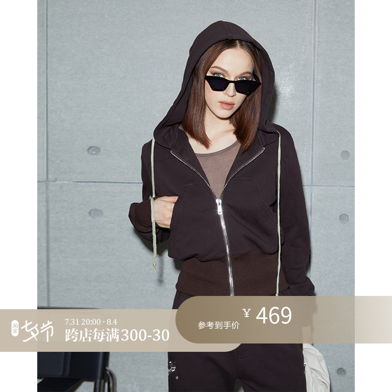 Z boss high waist with cap sports shirt thread tight to outline design slightly loose casual trendy clothing woman