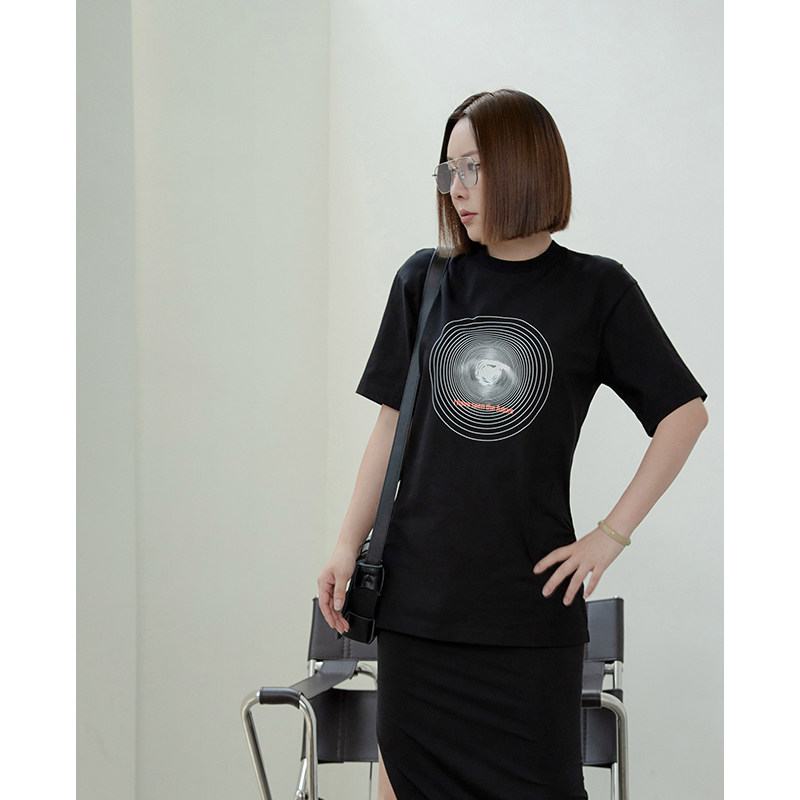 Z Boss Quality Printed T-shirt Quality Sensation base Pure Cotton Pure Color Street Short Sleeve Blouse-Taobao