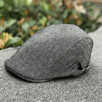 Handsome young and middle-aged students cap mens retro English herringbone pattern classic Beret Girl tide cap