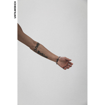  UNTILWERICH street trend shaped black pearl bracelet male stitching Hip-hop rap ins cold wind bracelet