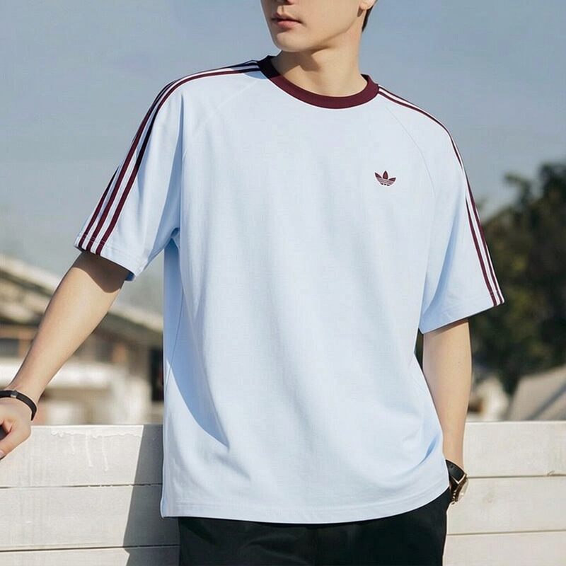 Adidas Adidas Clover T-Shirt Men's Top 2026 Summer New Sports Casual Wear Short-Sleeved