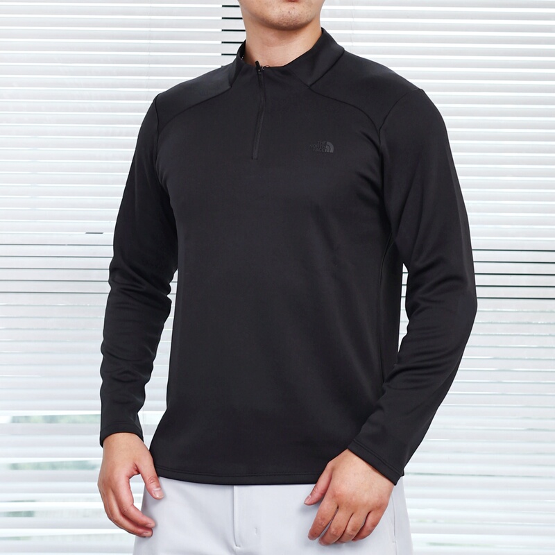 26 New Autumn and Winter Products Thenorthface North Face Outdoor Men's Breathable and Comfortable Half-Zip Long-Sleeved T-Shirt 8Jcw