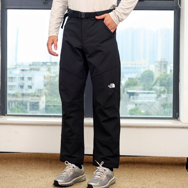 26 New Autumn and Winter Models Thenorthface North Face Soft Shell Pants Men's Outdoor Water-Repellent Fleece Hiking Pants 8Kgj