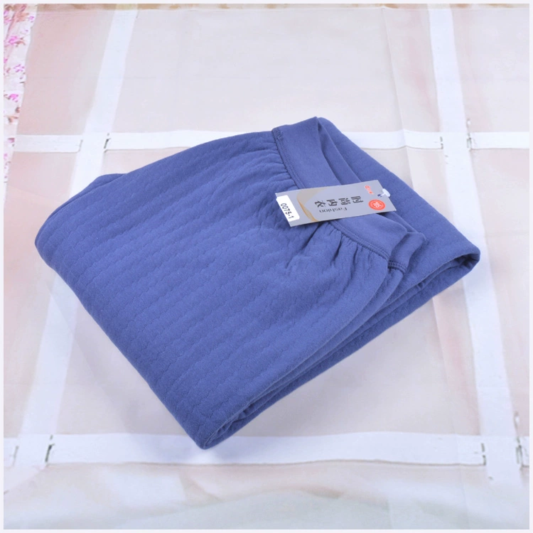 Cộng với quần lửng size lớn cho nam trung niên dày quần cotton một mảnh ba lớp chần ấm quần mỏng bố lỏng