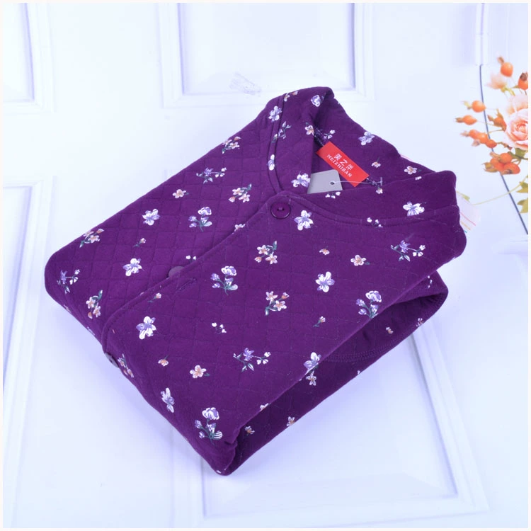 Đàn ông và phụ nữ trung và già tuổi đồ lót gia đình già người đàn ông cotton ấm áo khoác cotton ba lớp áo len ấm áp áo giữ nhiệt nữ uniqlo nhật	