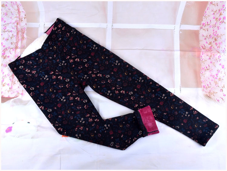 Trung niên cộng với quần nhung dày ấm mẹ nữ cỡ lớn eo cao mặc quần cotton bà già quần mùa đông quần dài quần legging nữ cạp cao