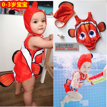 0-1-2-3 Years Old Baby Half Baby Swimsuit One Two Two Children Baby Fish Kids Swimsuit Set