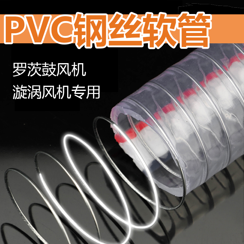 Vortex ventilator outlet pipe Roots ventilator supporting pipe connected transparent steel wire hose resistant to high temperature and high pressure steel wire pipe