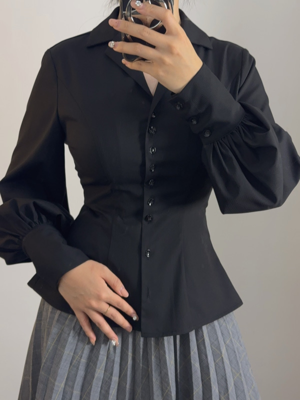 No.3【French Lantern Sleeve Shirt】Adjustable Drawstring at the Back·Large Bust Version