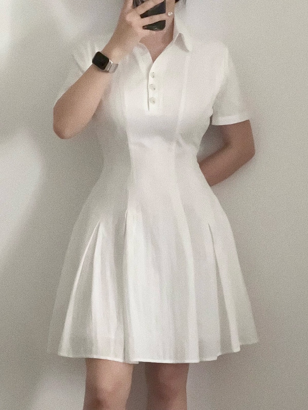 No.7【V-Neck Short-Sleeve Dress】Ruiqinuo·100% Cotton·Slimming and Enhancing Bust