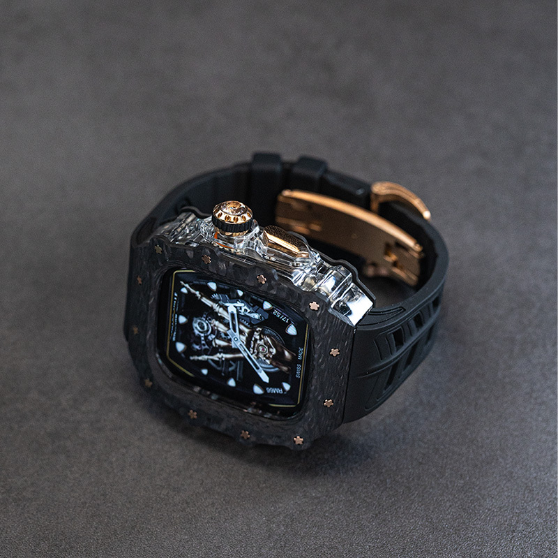 Shuangying Carbon Fiber iWatch Modified Case Is Suitable for Apple Watch Watch Strap Protective Case Ultra3