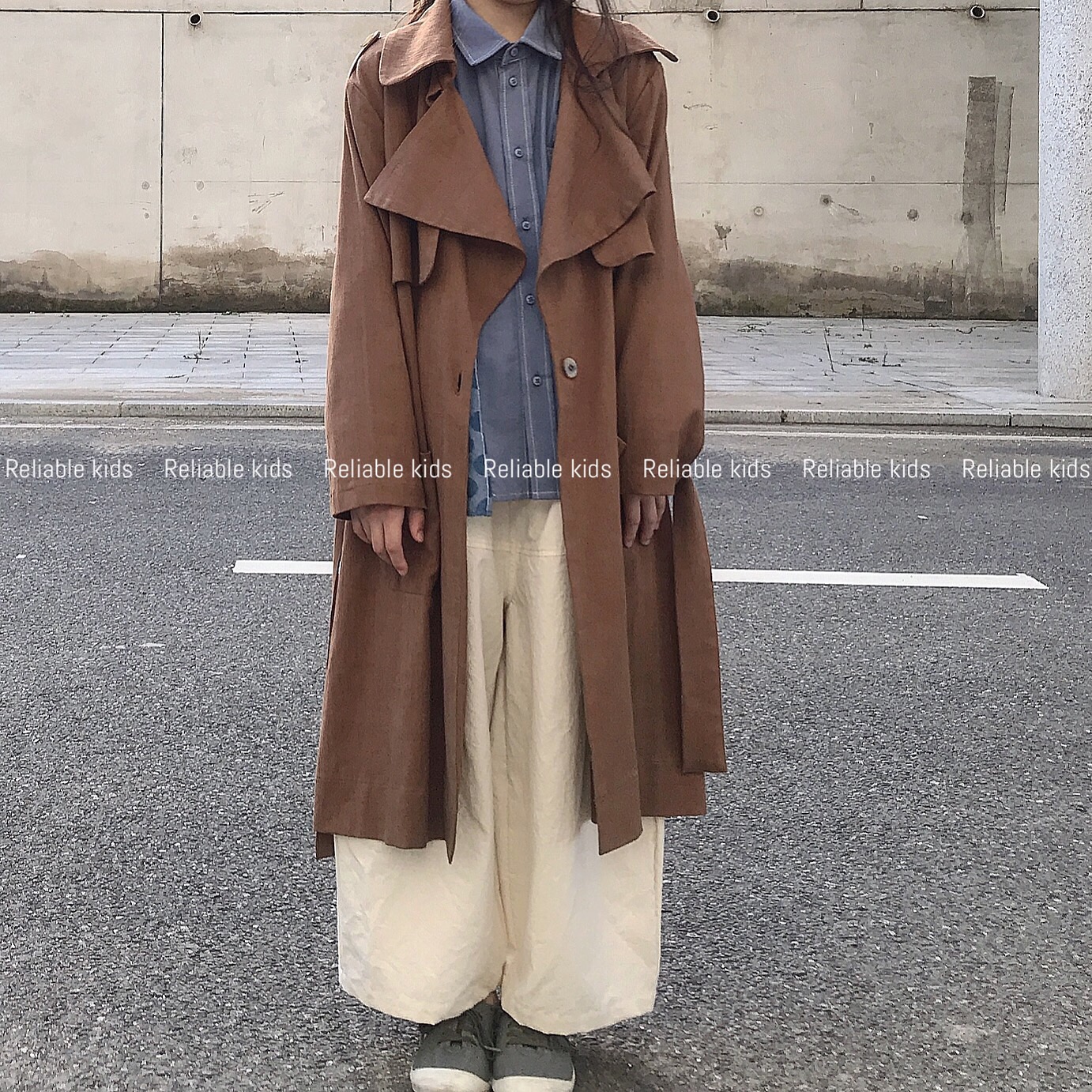 Self-Left Casual Sensational Style Trendy Chocolate Curry Cotton Long Version Windcoat Jacket by the Leliabel keto