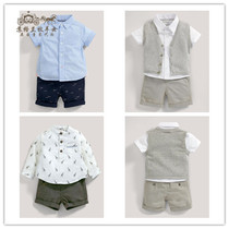 Spot Mamaspapas Boy Clothing Boy Short Sleeve Shirt Blouse Shorts Birthday Gown Suit L