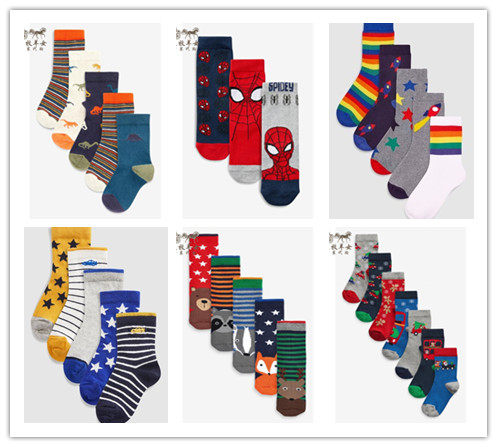 Spot Next Children's New Christmas Dinosaur Strip Children's Socks Socks Socks