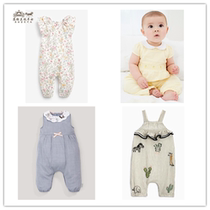 Spot NEXT childrens wear girls thin floral ruffles suspenders long climbing body clothes