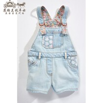 Spot next childrens clothing girls blue lace floral denim pants shorts pants