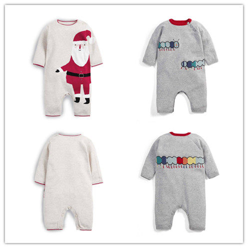 Spot mamaspapas boy Christmas old grey caterpillars with long sleeves knit long climbing clothes l