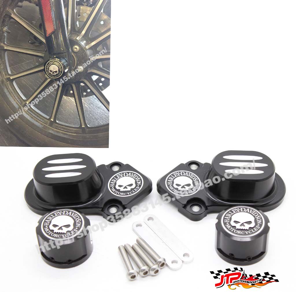 Suitable for Harley XL883 XL1200 X48 72 universal modified skull CNC front and rear rim shaft cover