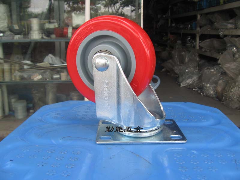 shenfeng Shenfeng PU wheel 4 inch 100 * 32 Double bearing polyurethane universal wheel fixed push wheel castors