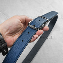 3 5 Wide Manual Stitches Custom Belts Men Business Right Fit Needle Buckle Belt Head Layer Cow Leather Casual Pants Belt
