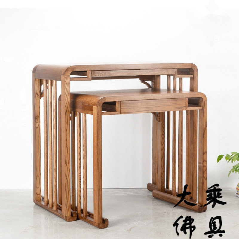 Environmental protection lacquer white wax wood solid wood minimalist meditation Buddha Terra Home Buddha's Buddhist shrine Guanyin Property Bodhisattva for the Buddha Table