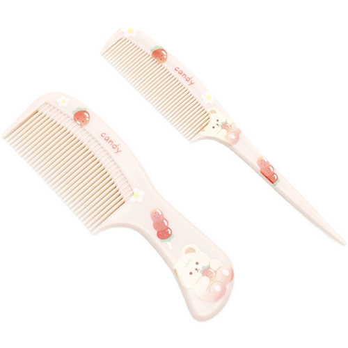 2把装 亲子款宝宝卡通动物塑料梳子学生平梳挑梳儿童扎头发小巧