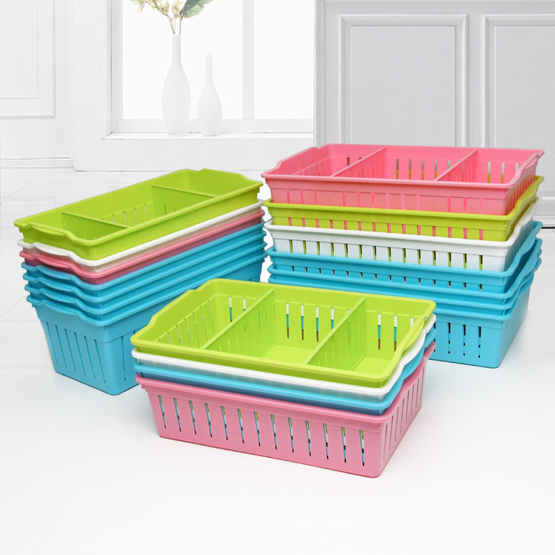 Desktop Plastic Separation Basket Rectangular separation box separating G Underwear Kitchen Bathroom Drawers small basket