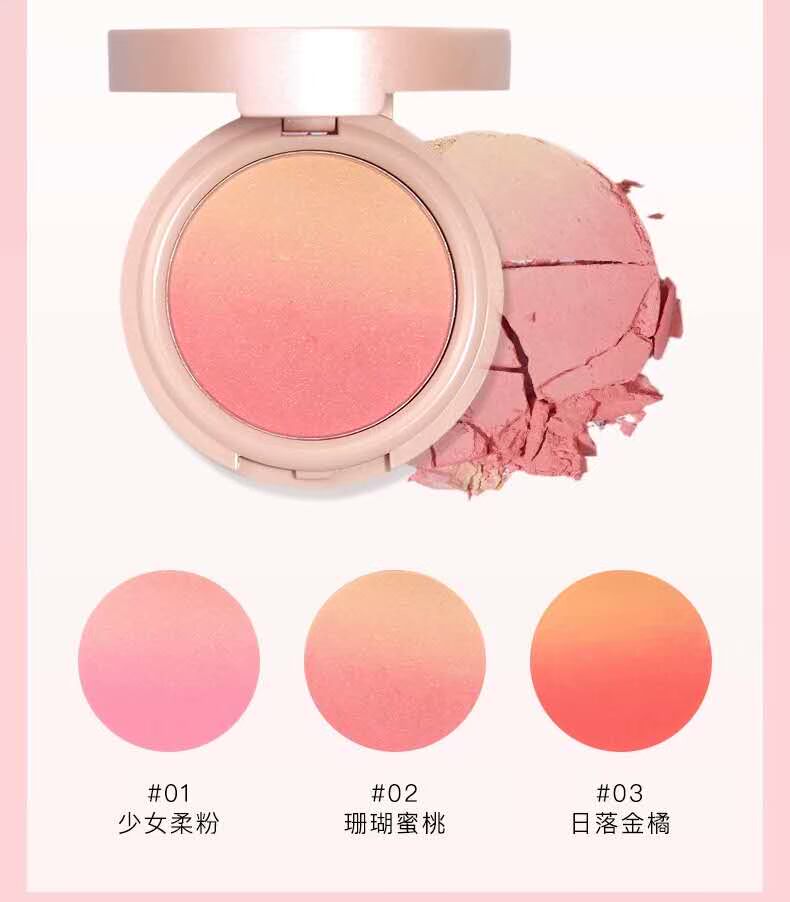 Judydoll màu cam mơ màng màu hồng đào đào hoàng hôn ba màu tự nhiên trang điểm nude làm sáng màu da rouge - Blush / Cochineal phấn má saemmul