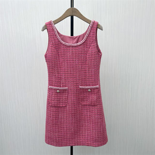 Ba 2025 autumn new product, heavy industry tweed temperament, small fragrance style sleeveless vest dress for women 7042