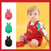 High-end custom black super pacifier dinosaur tail style suspender pants Japanese version of the tide brand boys and girls cute wind shorts
