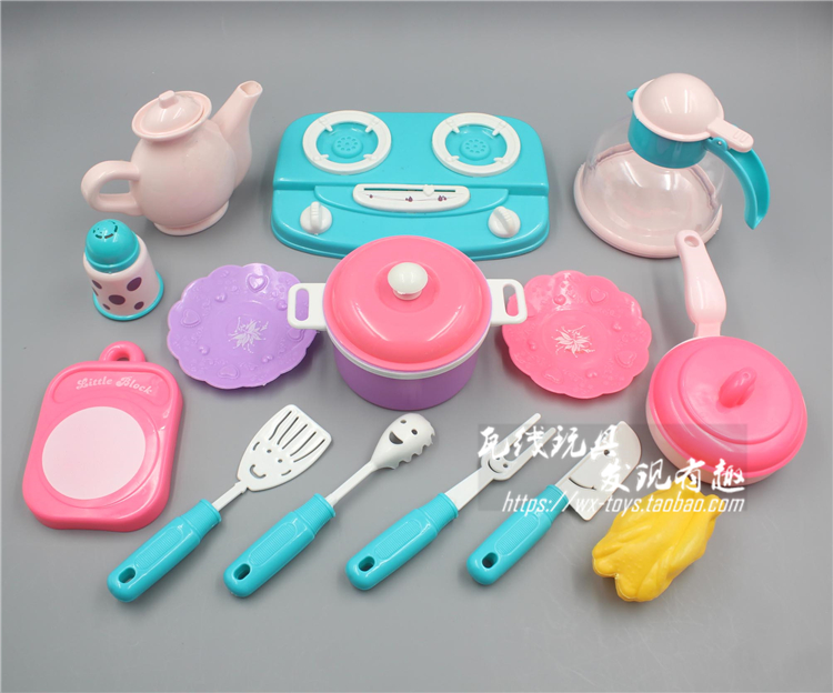 Trẻ em chơi nhà đồ chơi trà chén ấm trà bộ mô phỏng nhà bếp nhựa ba lô 15 piece tea cup set