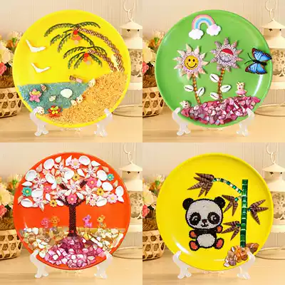 Shell painting handmade kindergarten diy marine life creative children's sticker material package making conch toys