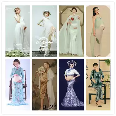 Retro Chinese style pregnant women photo clothing photo studio New art photo clothing photography theme photo clothing