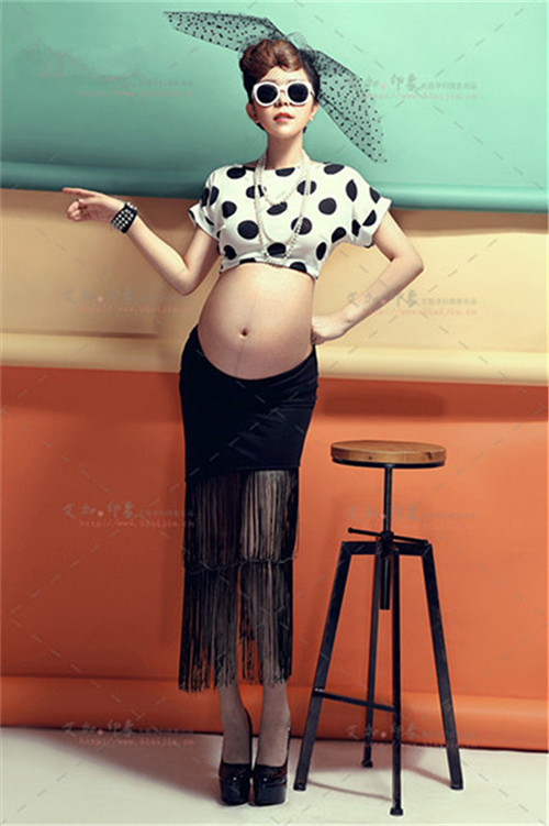 Phiên bản tiếng Hàn mới 2018 của chủ đề gió dễ thương cho phụ nữ mang thai ảnh quần áo studio phụ nữ mang thai ảnh đẹp chụp ảnh trang phục yếm cho bà bầu