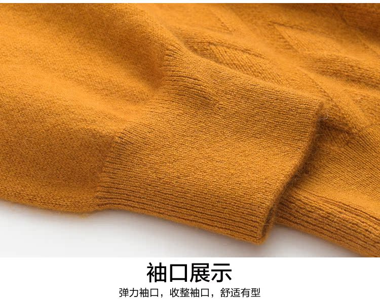 Mùa thu và mùa đông nam áo thun cổ tròn Áo len cashmere màu trơn dày làm dày cơ sở thanh niên áo len dệt kim - Kéo qua áo khoác gió nam