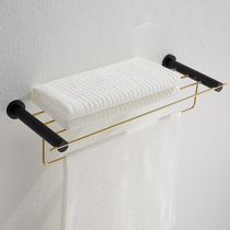 Mix and match black and white gold all copper simple local champagne gold bathroom pendant set towel rack towel bar combination