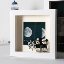 Creative Valentines Day Tanabata Anniversary to send boyfriend birthday gift derivative frame specimen hollow three-dimensional moon photo frame